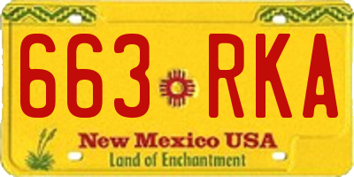 NM license plate 663RKA
