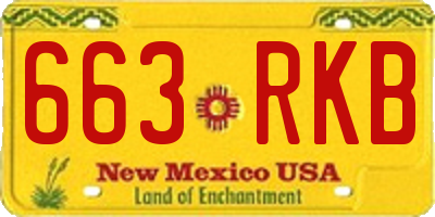 NM license plate 663RKB