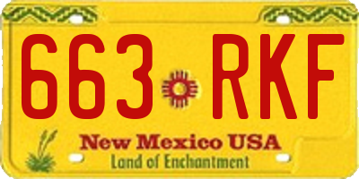 NM license plate 663RKF