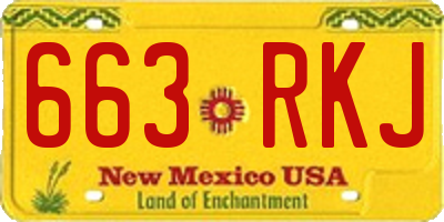 NM license plate 663RKJ