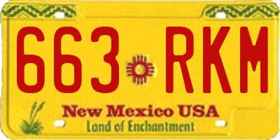 NM license plate 663RKM