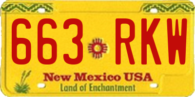 NM license plate 663RKW