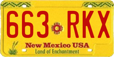 NM license plate 663RKX