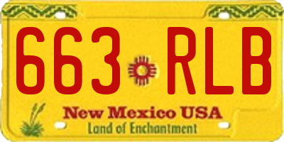 NM license plate 663RLB