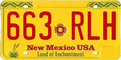 NM license plate 663RLH
