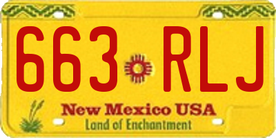 NM license plate 663RLJ