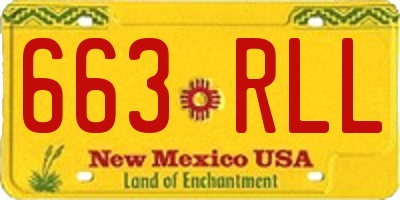 NM license plate 663RLL