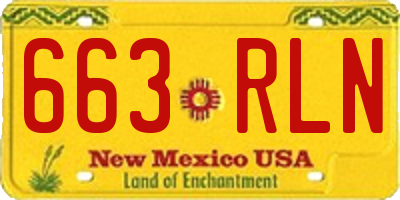 NM license plate 663RLN