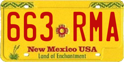 NM license plate 663RMA
