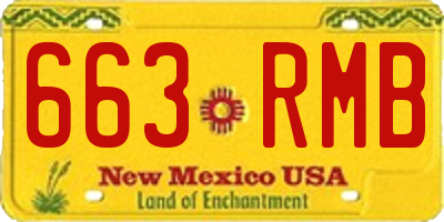 NM license plate 663RMB