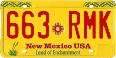 NM license plate 663RMK