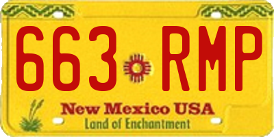 NM license plate 663RMP