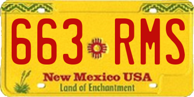 NM license plate 663RMS