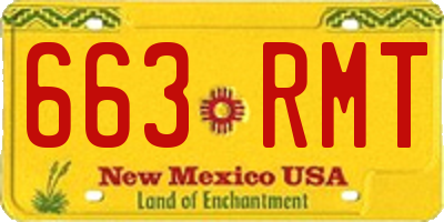 NM license plate 663RMT