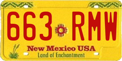 NM license plate 663RMW