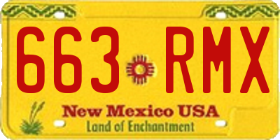 NM license plate 663RMX