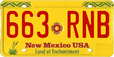NM license plate 663RNB