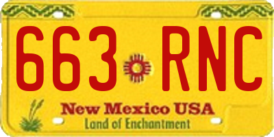 NM license plate 663RNC