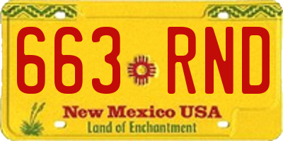 NM license plate 663RND