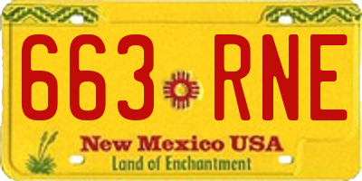 NM license plate 663RNE