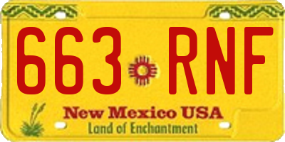 NM license plate 663RNF