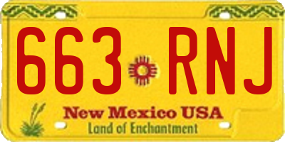 NM license plate 663RNJ
