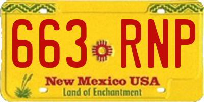 NM license plate 663RNP