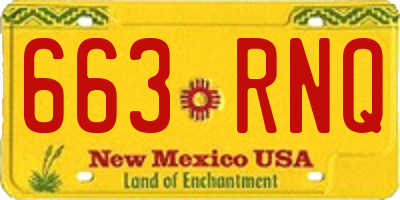 NM license plate 663RNQ