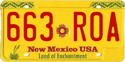 NM license plate 663ROA