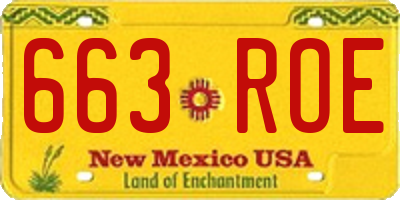 NM license plate 663ROE