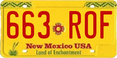 NM license plate 663ROF