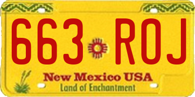 NM license plate 663ROJ