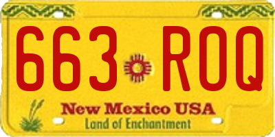 NM license plate 663ROQ