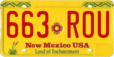NM license plate 663ROU