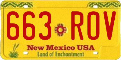 NM license plate 663ROV