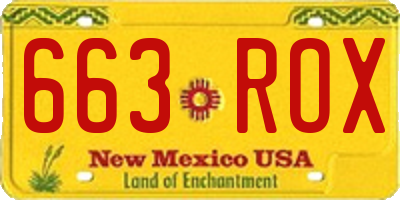 NM license plate 663ROX