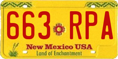 NM license plate 663RPA