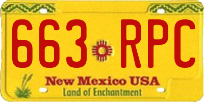 NM license plate 663RPC