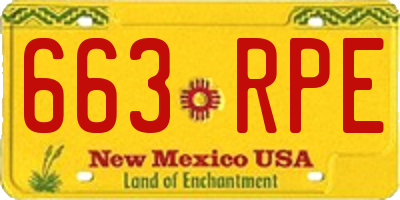 NM license plate 663RPE