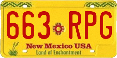 NM license plate 663RPG