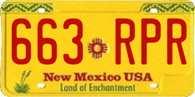 NM license plate 663RPR
