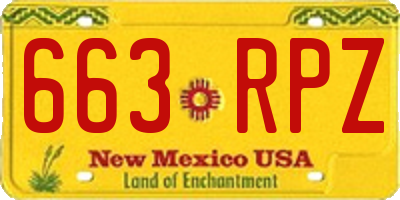NM license plate 663RPZ