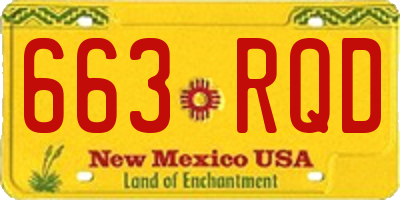NM license plate 663RQD
