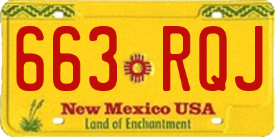 NM license plate 663RQJ