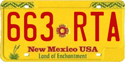 NM license plate 663RTA