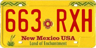 NM license plate 663RXH