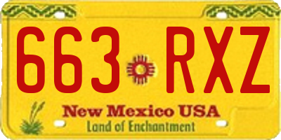 NM license plate 663RXZ