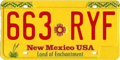 NM license plate 663RYF
