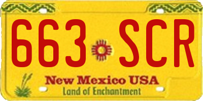 NM license plate 663SCR