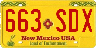 NM license plate 663SDX